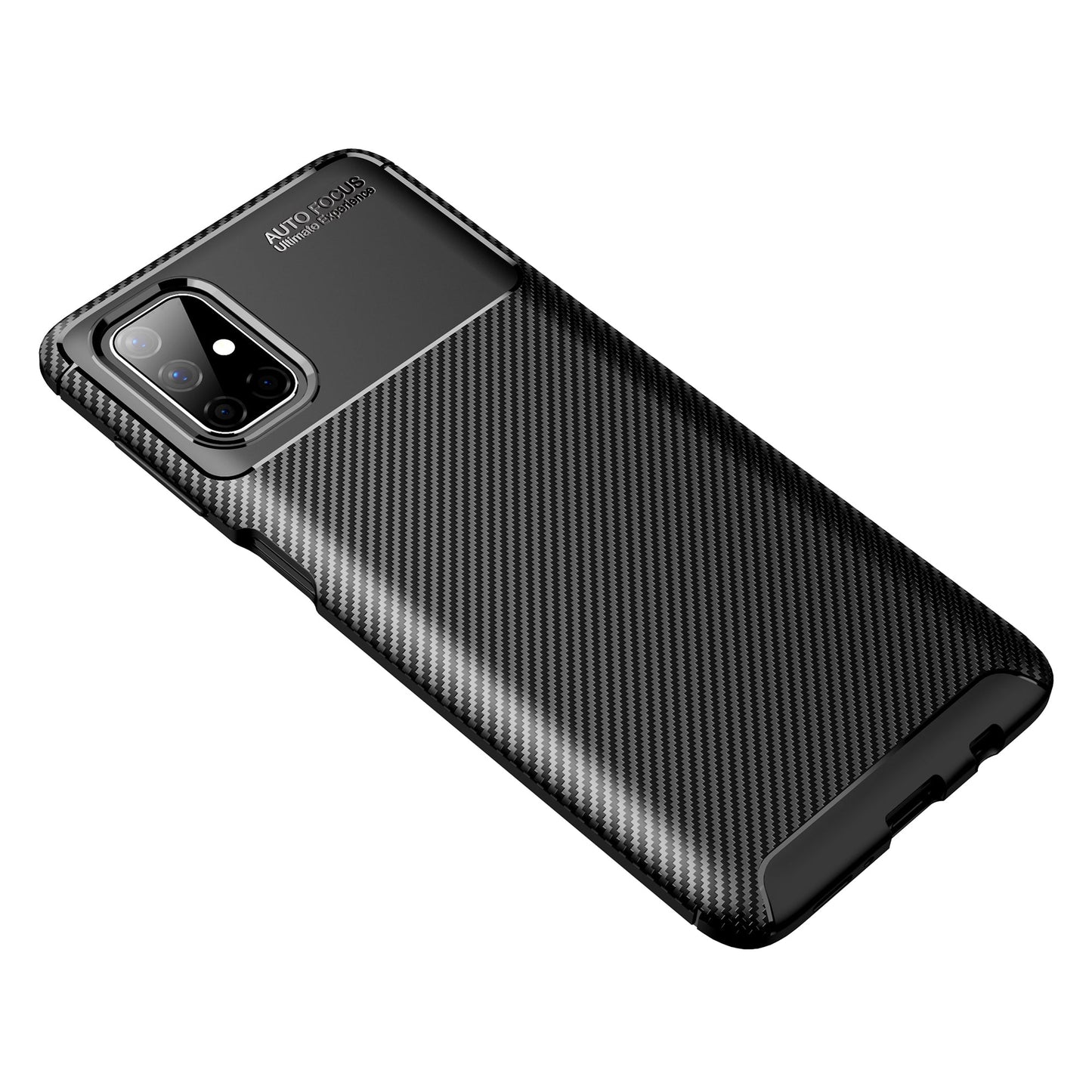 Anti-drop Carbon Fiber TPU Protective Phone Shell (Side with Fingerprint) for Samsung Galaxy M51