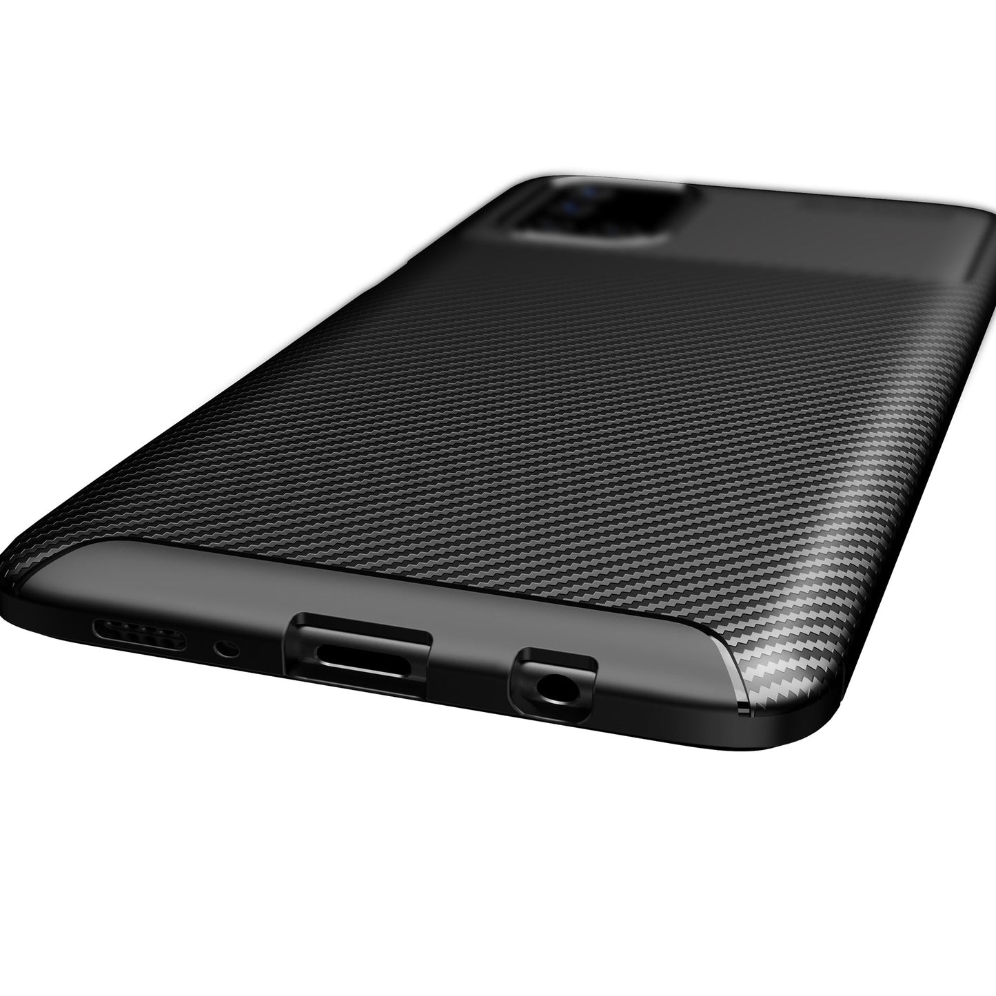 Anti-drop Carbon Fiber TPU Protective Phone Shell (Side with Fingerprint) for Samsung Galaxy M51