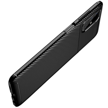 Anti-drop Carbon Fiber TPU Protective Phone Shell (Side with Fingerprint) for Samsung Galaxy M51