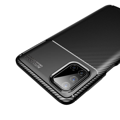 Anti-drop Carbon Fiber TPU Protective Phone Shell (Side with Fingerprint) for Samsung Galaxy M51