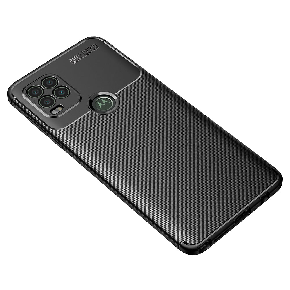 Carbon Fiber Texture Anti-Drop TPU Phone Case Cover for Motorola Moto G Stylus 5G (2021)