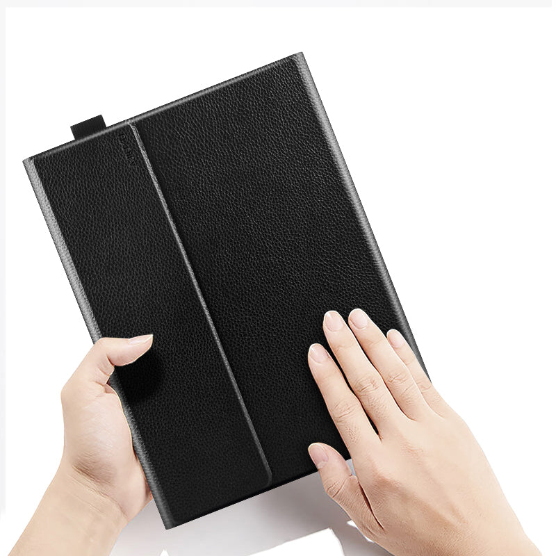 Foldable Stand Genuine Leather Anti-scratch Protective Case Cover for Microsoft Surface Pro 8