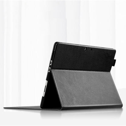 Foldable Stand Genuine Leather Anti-scratch Protective Case Cover for Microsoft Surface Pro 8