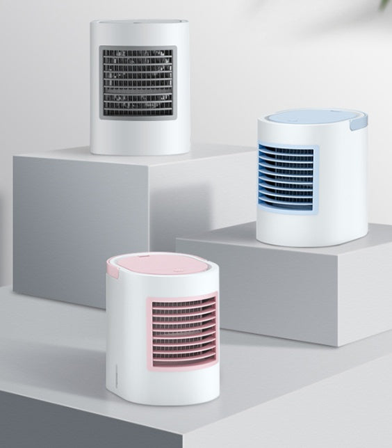 USB Water-Cooling Air Conditioning Fan - 3-Speed Adjustable, Air Purification, Humidification, and Cool Wind with Discolor Light