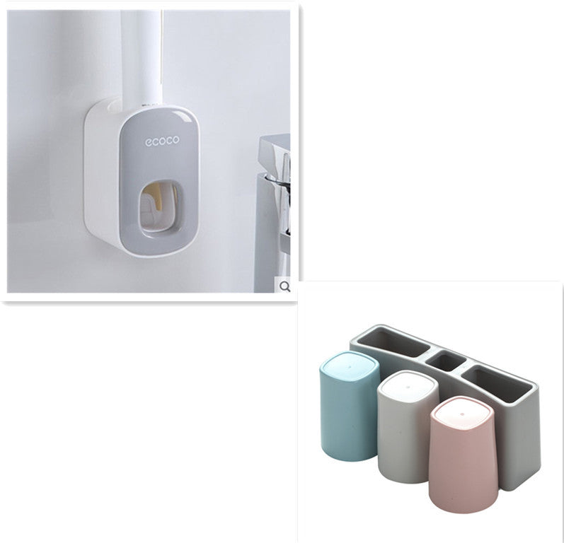 Wall-Mounted Automatic Toothpaste Dispenser & Bathroom Accessories Set