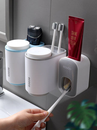 Wall-Mounted Automatic Toothpaste Dispenser & Bathroom Accessories Set