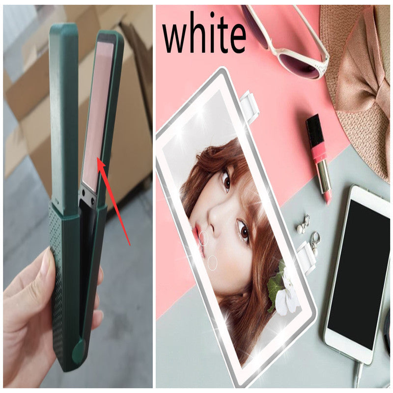 Cordless USB Hair Straightener & Mini Ceramic Hair Curler – Portable 3-Temperature Flat Iron for Travel