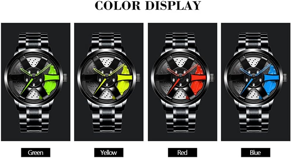 Spinning Gyro Watch Car Wheel Watch Tencel