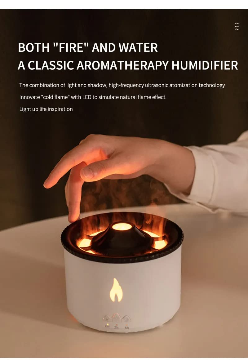 Volcano Aromatherapy Humidifier Flame & Volcano Light Timer for Bedroom