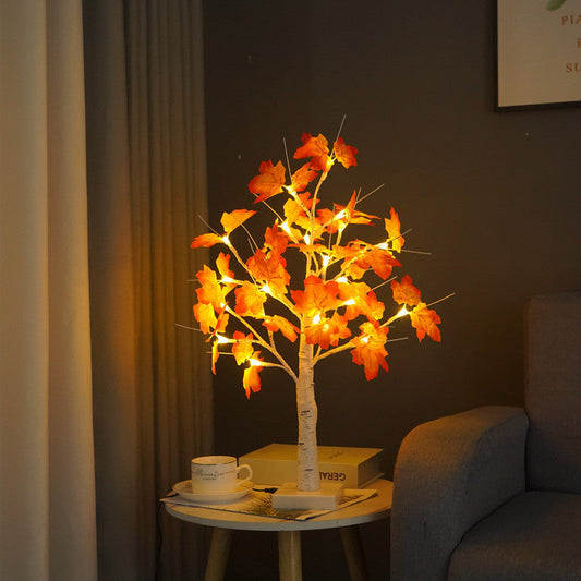 USB Maple Leaf Tree Lamp – Festive Birch Design for Christmas Decor