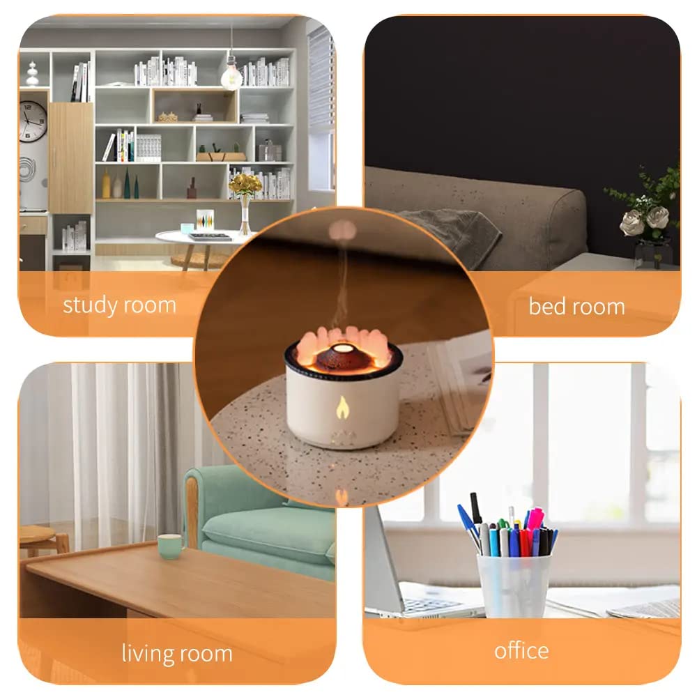 Volcano Aromatherapy Humidifier Flame & Volcano Light Timer for Bedroom