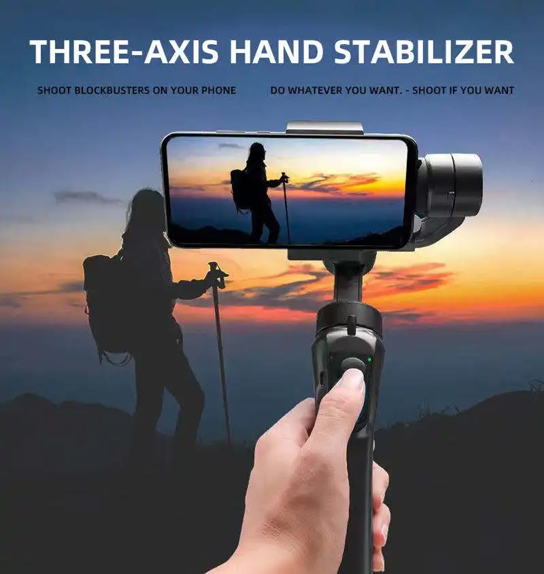 TECHNOVIEW Gimbal Stabilizer 3-Axis for All Smartphone Cell Phone Handheld Gimbal