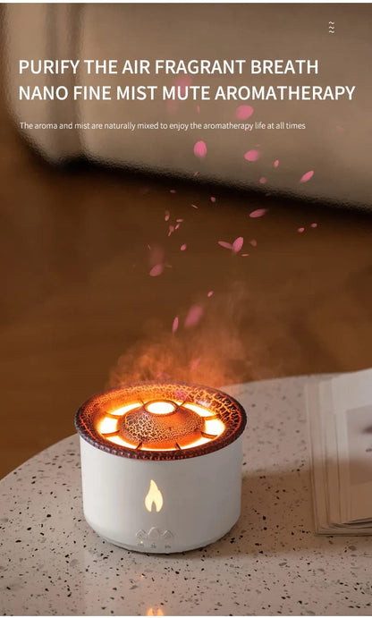 Volcano Aromatherapy Humidifier Flame & Volcano Light Timer for Bedroom