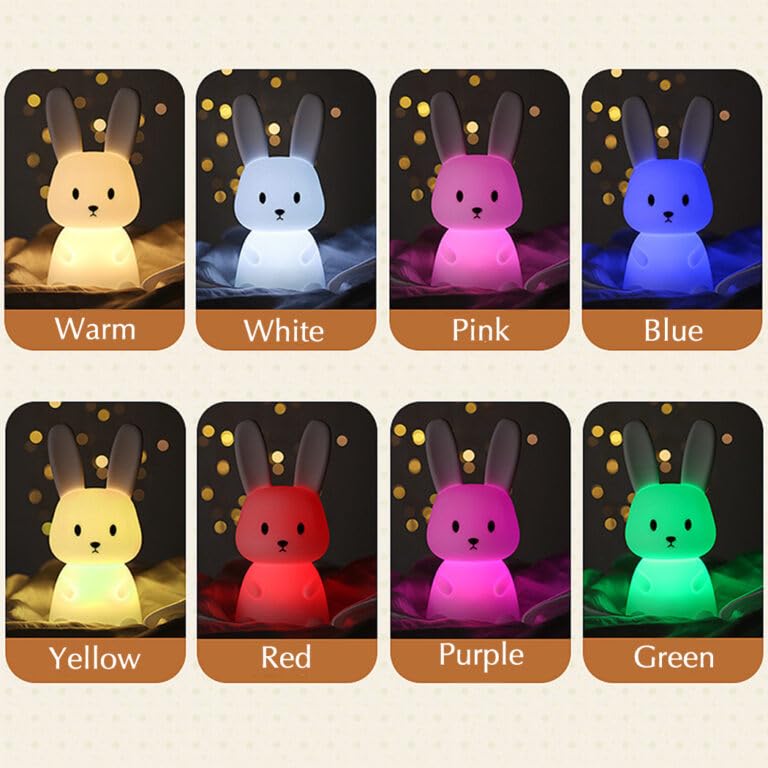 LED Night light Silicone Rabbit Touch Sensor lamp Cute Animal Light Bedroom Decor Gift for Kid Baby Child Table Lamp Home Decor