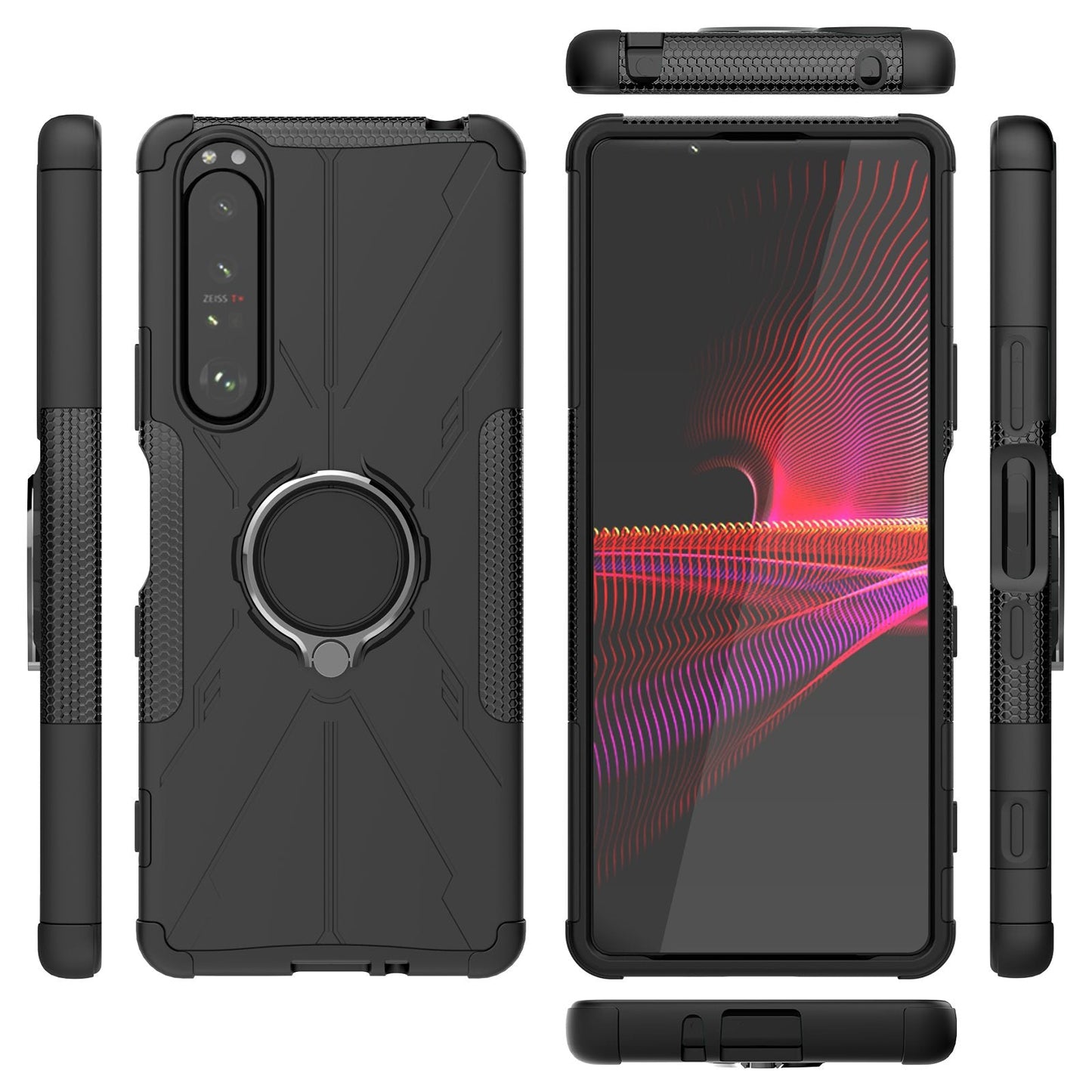 Shockproof Case for Sony Xperia 1 III 5G Anti-Drop Phone Case Hard PC Soft TPU Phone Protector with Kickstand