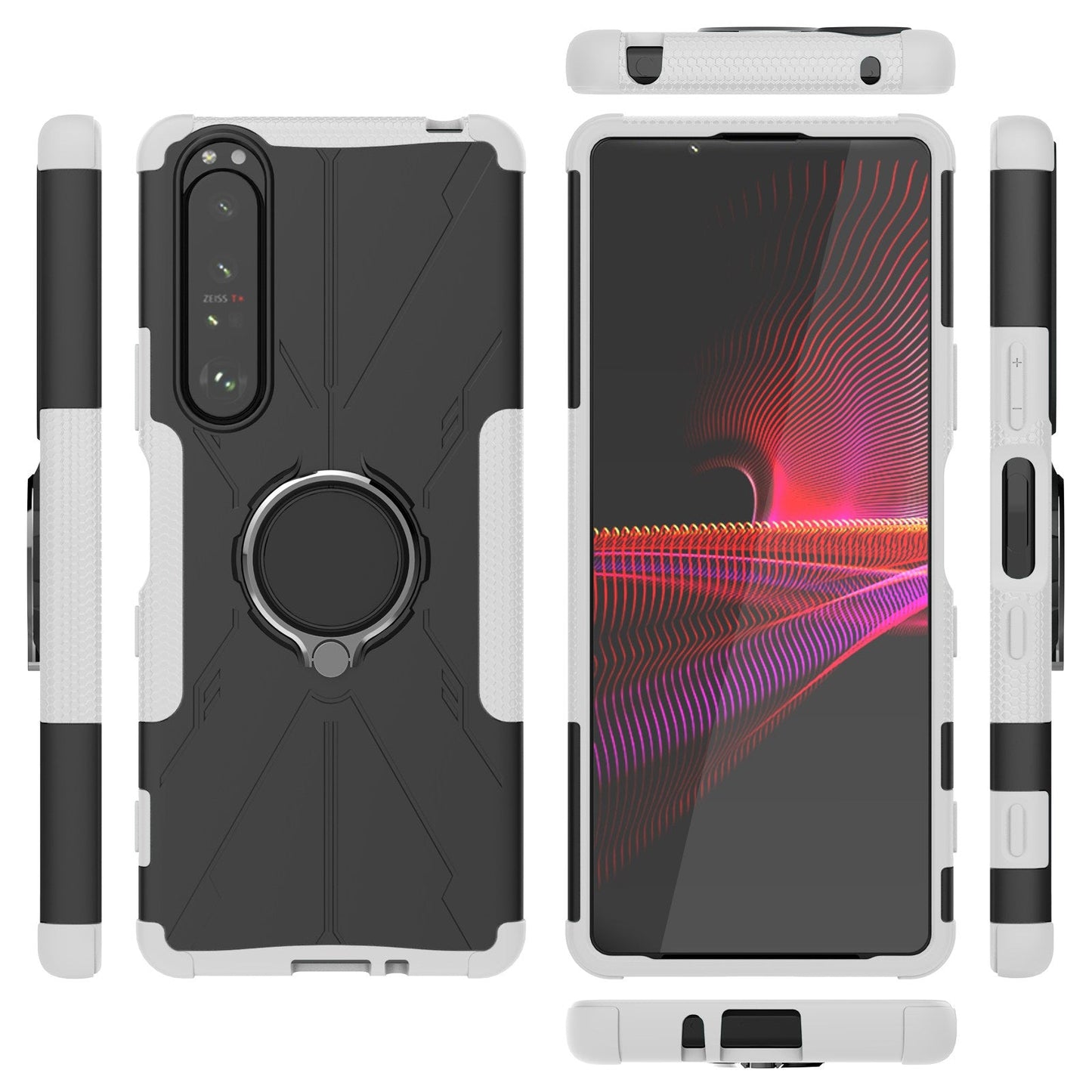 Shockproof Case for Sony Xperia 1 III 5G Anti-Drop Phone Case Hard PC Soft TPU Phone Protector with Kickstand