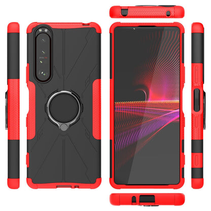 Shockproof Case for Sony Xperia 1 III 5G Anti-Drop Phone Case Hard PC Soft TPU Phone Protector with Kickstand