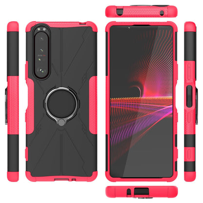 Shockproof Case for Sony Xperia 1 III 5G Anti-Drop Phone Case Hard PC Soft TPU Phone Protector with Kickstand