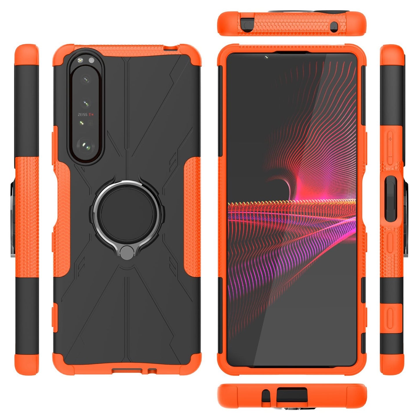 Shockproof Case for Sony Xperia 1 III 5G Anti-Drop Phone Case Hard PC Soft TPU Phone Protector with Kickstand