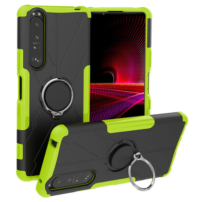 Shockproof Case for Sony Xperia 1 III 5G Anti-Drop Phone Case Hard PC Soft TPU Phone Protector with Kickstand