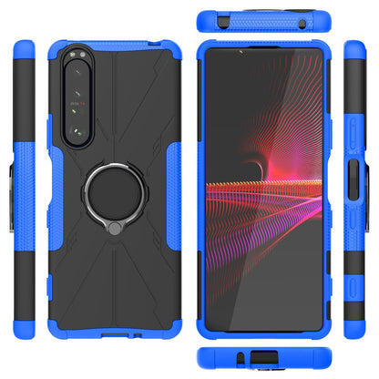 Shockproof Case for Sony Xperia 1 III 5G Anti-Drop Phone Case Hard PC Soft TPU Phone Protector with Kickstand