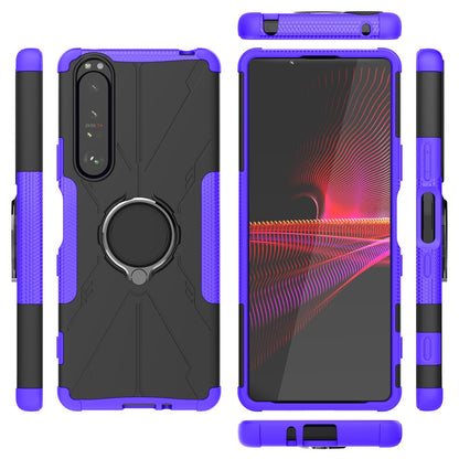 Shockproof Case for Sony Xperia 1 III 5G Anti-Drop Phone Case Hard PC Soft TPU Phone Protector with Kickstand