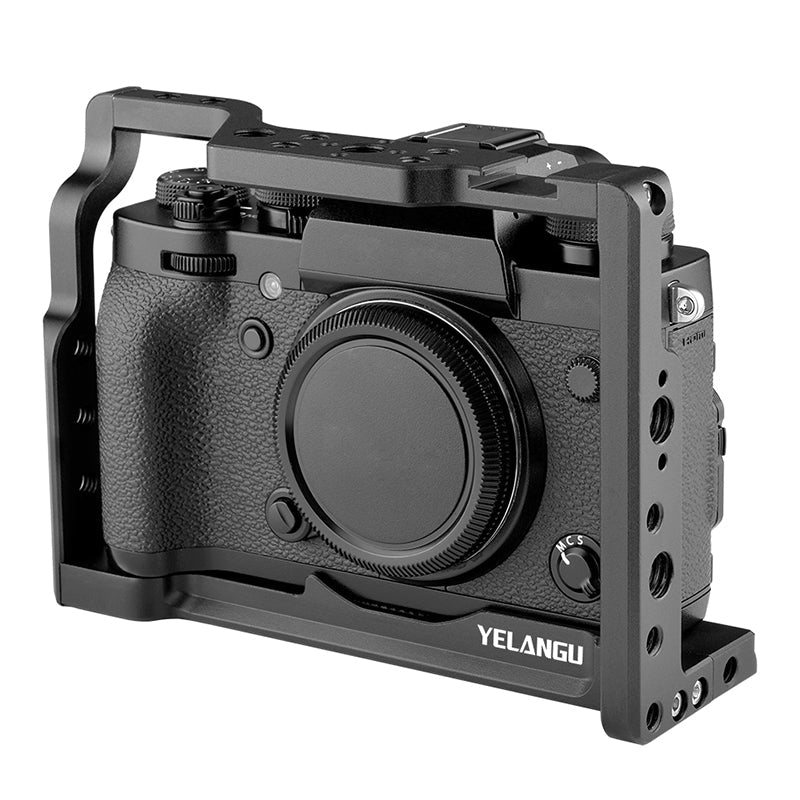 YELANGU C19-1 For Fuji XT2 / XT3 Camera Cage Aluminum Alloy 1 / 4 3 / 8 Screw Hole Camera Protective Frame