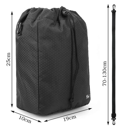 Waterproof Oxford Cloth Drawstring Pouch Camera Storage Bag with Shoulder Strap for Fujifilm Sony