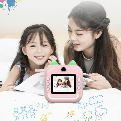 Q5 Portable HD Dual-Lens Instant Camera Children Camera Error Printer Camera (with 32G Memory Card + Card Reader)