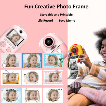 D10 2-inch Screen Kids ABS Instant Camera Dual Lens Rechargeable Camera Toy with Print Paper