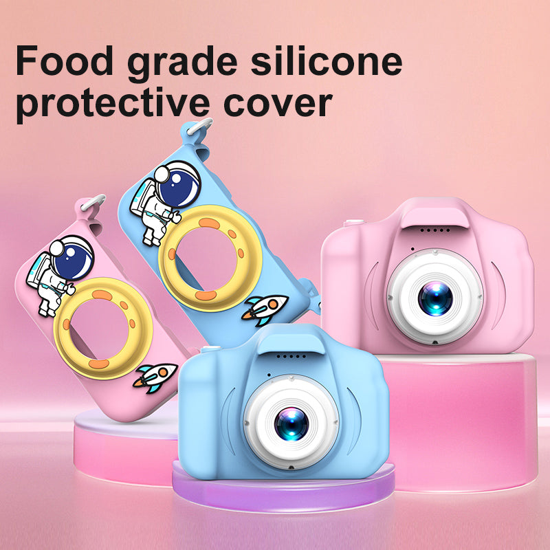 X200 Spaceman Decor Dual-Lens Kid's Educational Camera Mini Size High Definition Children Video Camera Toy for Boys Girls