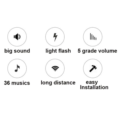 B209 Home Wireless Doorbell Colorful Light Remote Smart Calling Bell, 1 Transmitter+2 Receivers