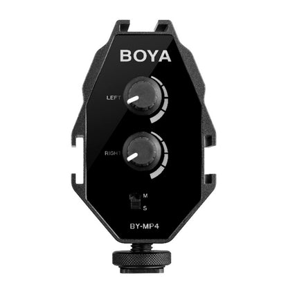 BOYA BY-MP4 Audio Adapter for Canon Nikon Panasonic DSLR Camcorder Smartphone Mono Stereo Mode Audio Converter