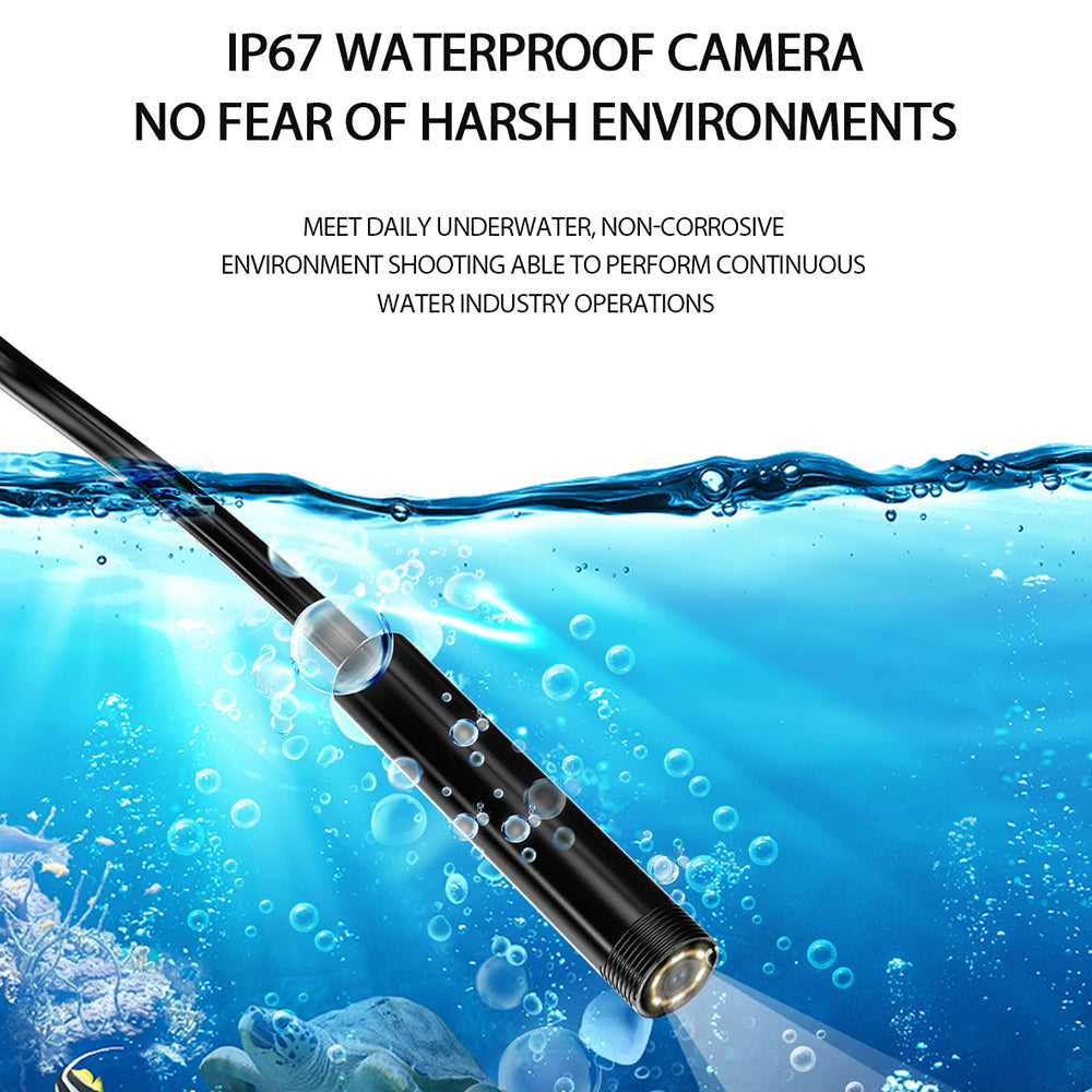 M30 1m Wire Industrial Borescope Inspection 5mm Dual-Lens 7-LED Waterproof 3-Inch Screen Endoscope Camera