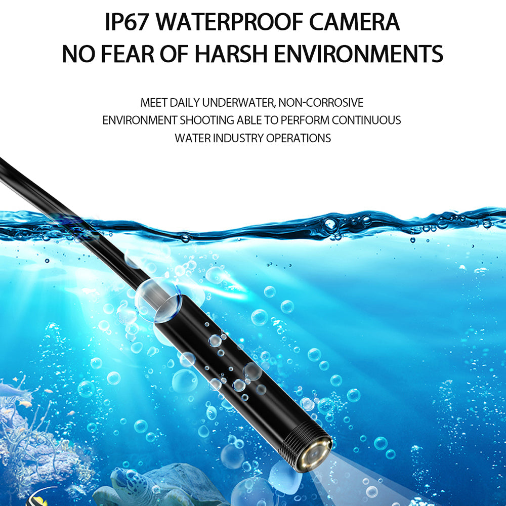 M30 2m Wire 5mm Dual-Lens 3'' Screen Endoscope Camera 7-LED Waterproof Industrial Borescope Inspection Tool