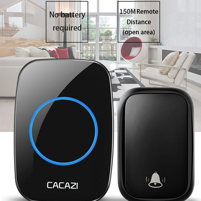 CACAZI FA58 60 Melodies Alarm Wireless Doorbell Kit Home Door Bell with 1 Receiver and 2 Transmitters