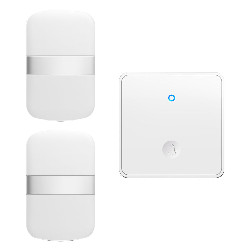 CACAZI FA96 Smart Home Alarm System 60 Chime Self-powered Wireless Doorbell (Type 86 Big Button), 1 Transmitter+2 Receivers