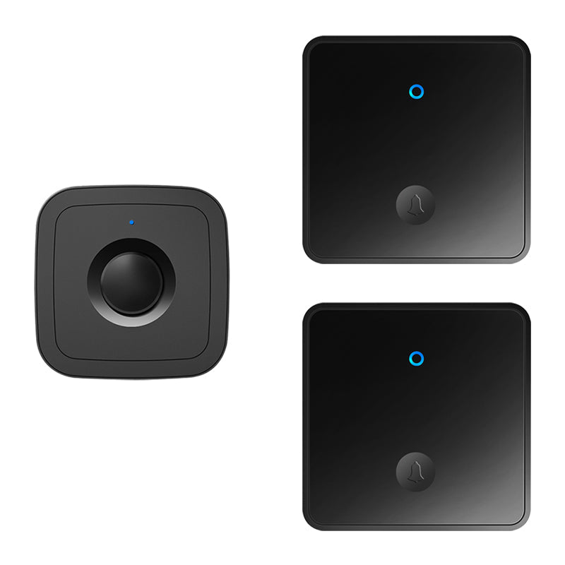 CACAZI FA12 60 Songs 5 Levels Adjustable Wireless Doorbell Calling Bell (Type 86 Big Button), 2 Transmitters+1 Receiver