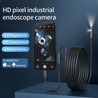 W300 1m Wire 8mm Dual Lens Endoscope IP67 Waterproof 1080P Borescope Inspection Camera for iOS Android