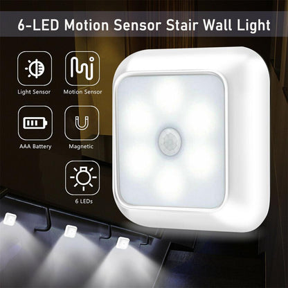 Square Human Infrared Sensor Light Smart Home Wardrobe Aisle Light Control Lamp Creative Night Light