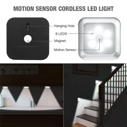 Square Human Infrared Sensor Light Smart Home Wardrobe Aisle Light Control Lamp Creative Night Light