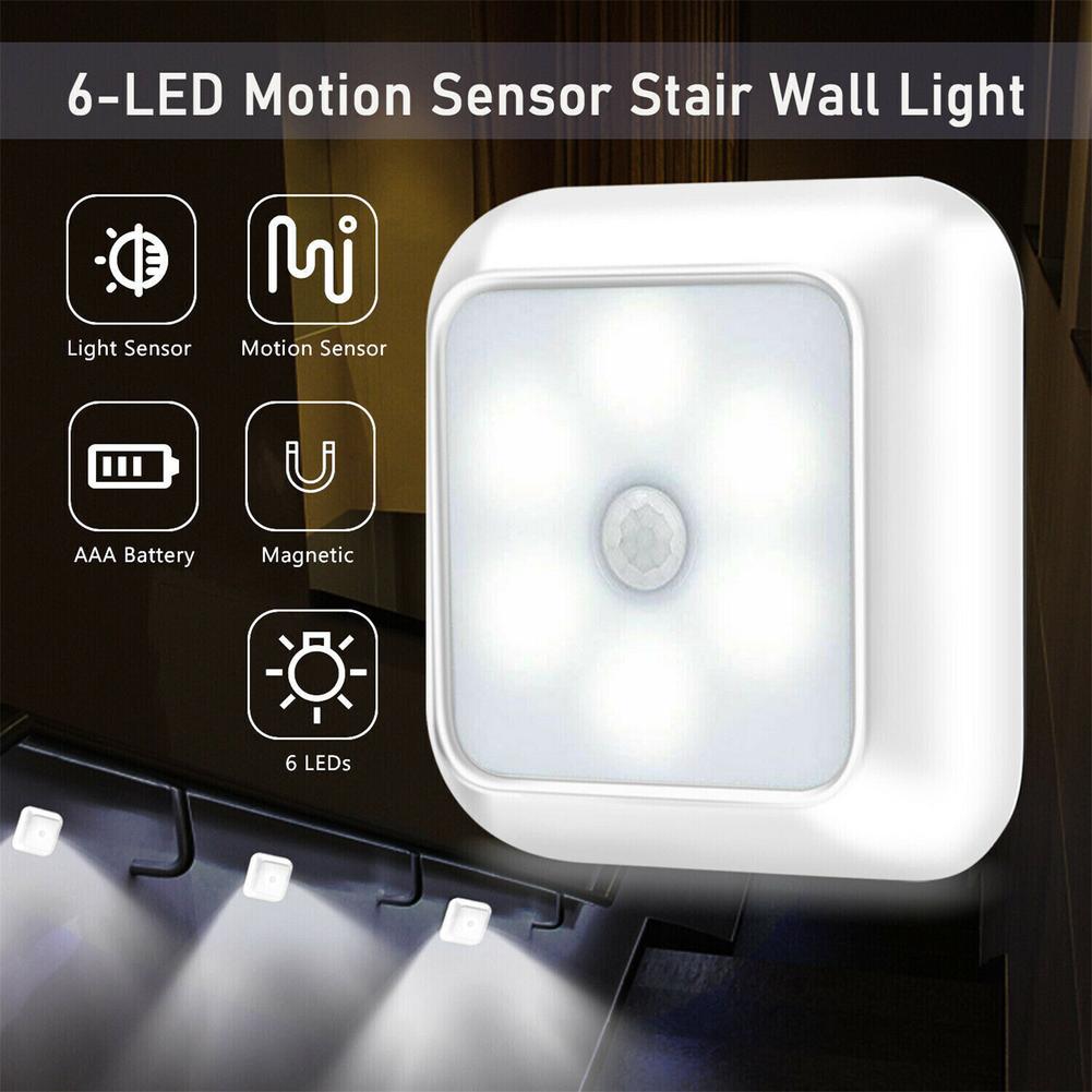 Square Human Infrared Sensor Light Smart Home Wardrobe Aisle Light Control Lamp Creative Night Light