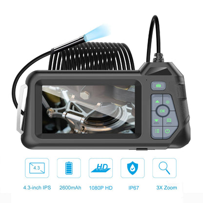 M60 1m Wire Inspection Camera 5mm Single-Lens 4.3-inch HD Screen 6-LED Industrial Endoscope