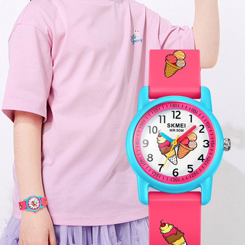 SKMEI 2157 Fashion Sports Waterproof Children Watch Cartoon Student Quartz Watch