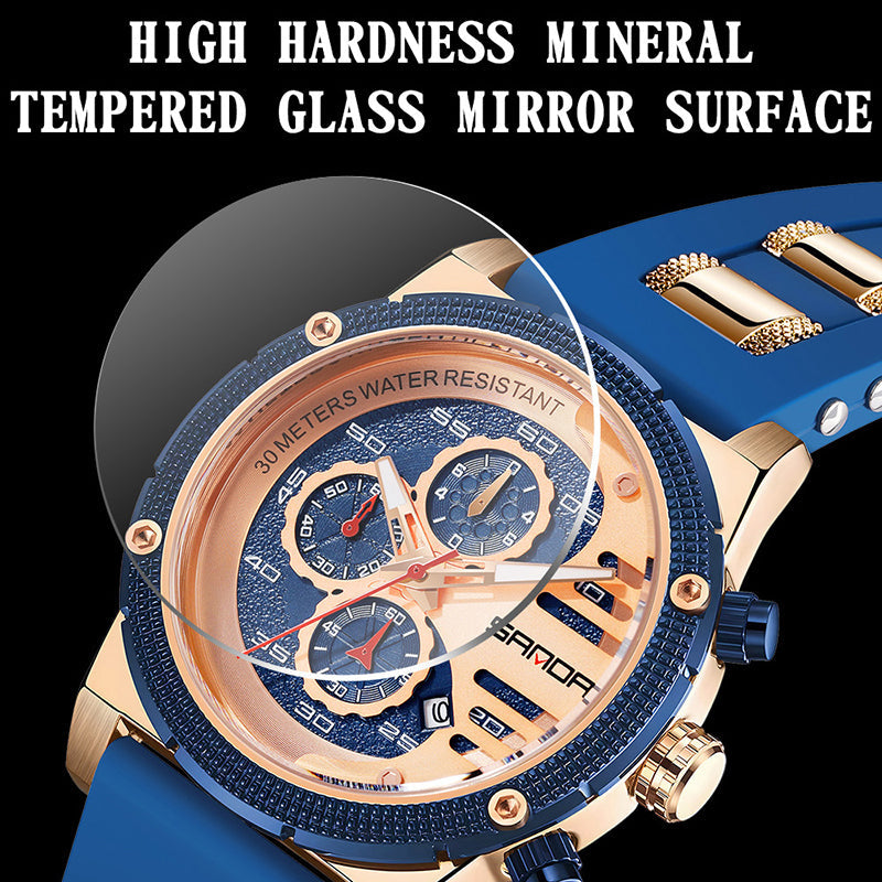 SANDA 5508 Fashion Luminous Wrist Watch Calendar Analog Quartz Watch