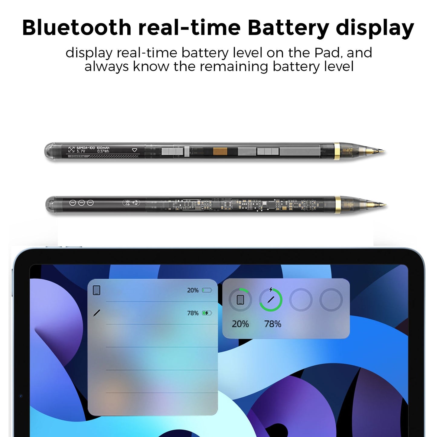 AHASTYLE PE03 Stylus Pen for Apple Tablet 2018-2022 , Magnetic Wireless Charging Pencil with Bluetooth Function