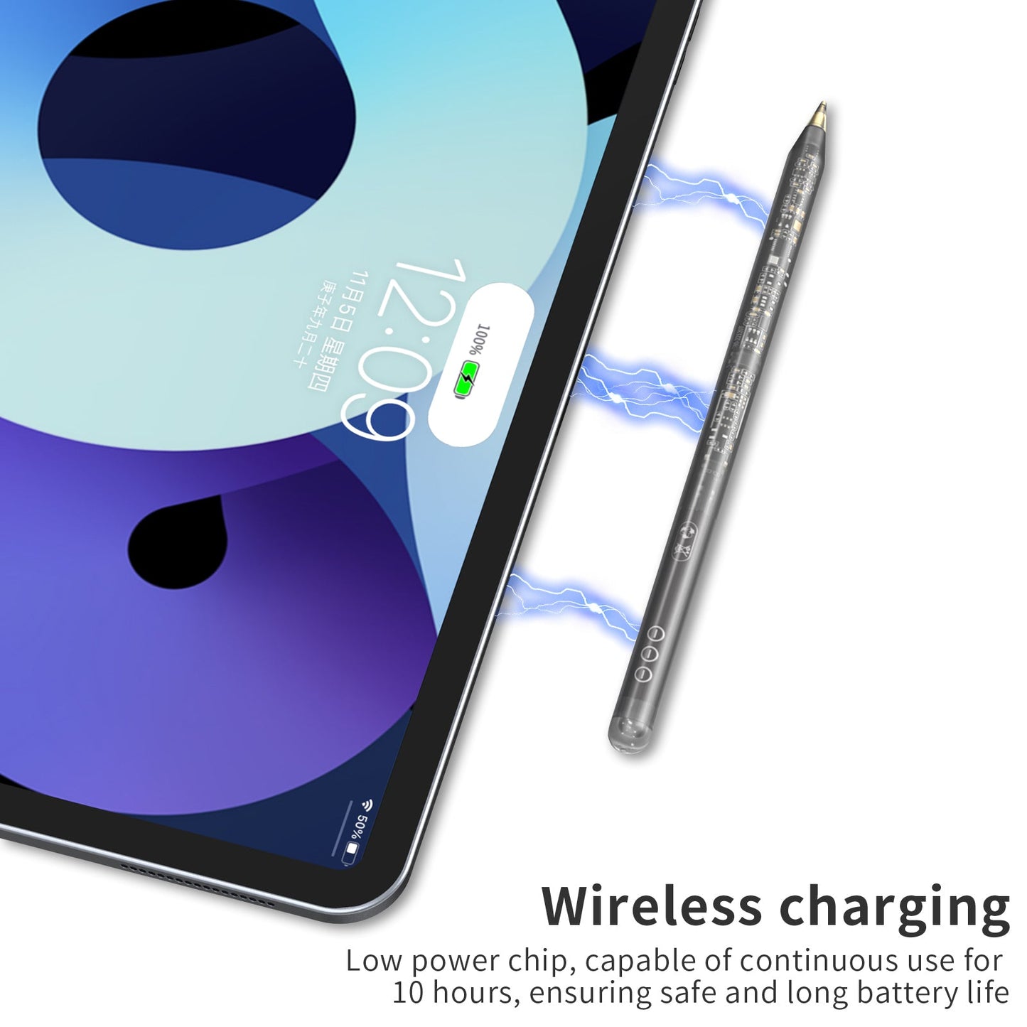 AHASTYLE PE03 Stylus Pen for Apple Tablet 2018-2022 , Magnetic Wireless Charging Pencil with Bluetooth Function