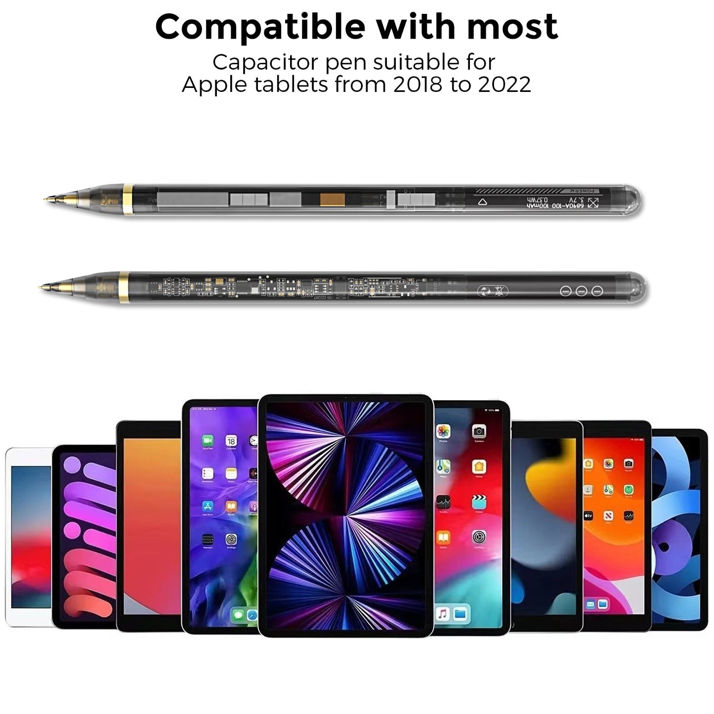 AHASTYLE PE03 Stylus Pen for Apple Tablet 2018-2022 , Magnetic Wireless Charging Pencil with Bluetooth Function