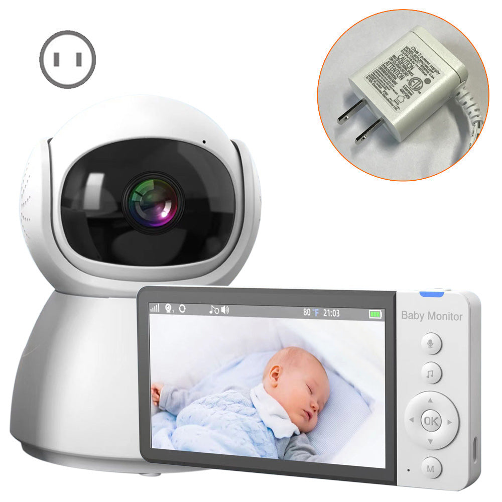 ABM700 5-inch Baby Monitor 1080P Camera Monitor Transmitter + Receiver Set Support Two-Way Voice