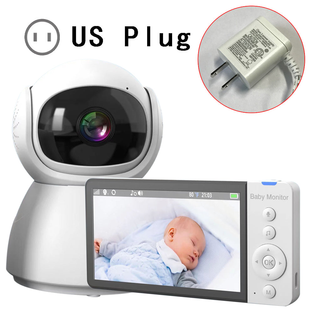 ABM700 5-inch Baby Monitor 1080P Camera Monitor Transmitter + Receiver Set Support Two-Way Voice